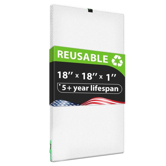 Reair 18x18x1 Air filter, Washable and Reusable Air Filter 18x18x1 for AC HVAC Furnace, MERV 8 Air Filters Machine Washable & Dryer Friendly, AC Furnace Air Filter