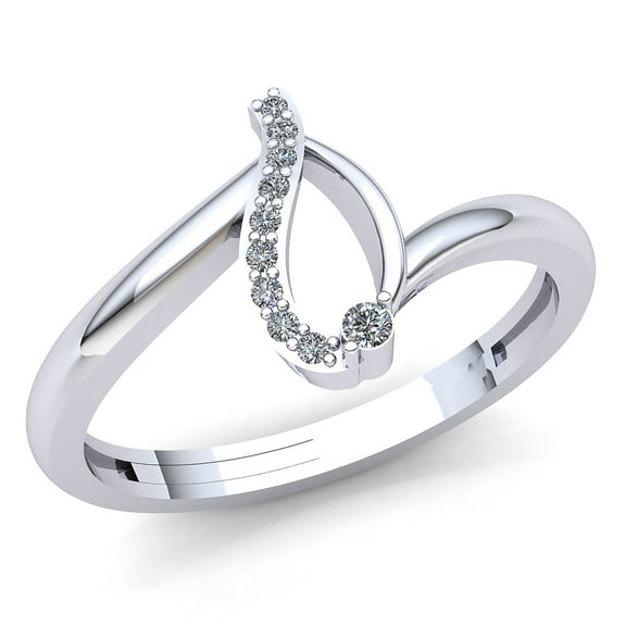 Real 0.15carat Round Cut Diamond Ladies Accent Personalized Anniversary Wedding Band Solid 18K Rose, White or Yellow Gold F VS1