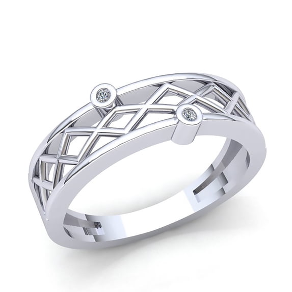 Real 0.15carat Round Cut Diamond Mens Fancy Zigzag Anniversary Wedding Band Solid 10K Rose, White or Yellow Gold H SI2