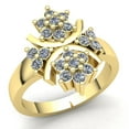 thumbnail image 1 of Real 0.25ct Round Cut Diamond Ladies Bridal Cluster Flower Anniversary Engagement Ring Solid 18K Rose, White or Yellow Gold F VS1, 1 of 3