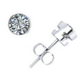 thumbnail image 1 of Real 0.40Ct Round Cut Diamond Stud Earrings 14k White Gold Bezel Screwback E VS1, 1 of 1
