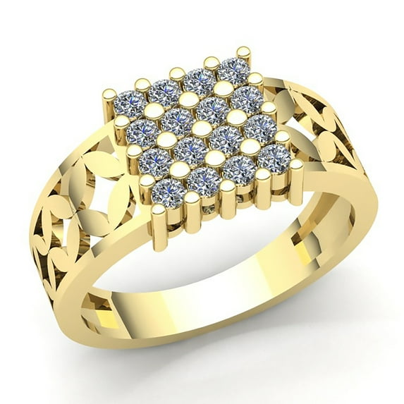 Real 0.5carat Round Cut Diamond Mens Fancy Anniversary Engagement Ring Solid 18K Rose, White or Yellow Gold F VS1