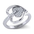 thumbnail image 1 of Real 0.5carat Round Cut Diamond Prong Women's Fancy Bridal Heart Ring Band Solid 14K Gold GH SI2, 1 of 3