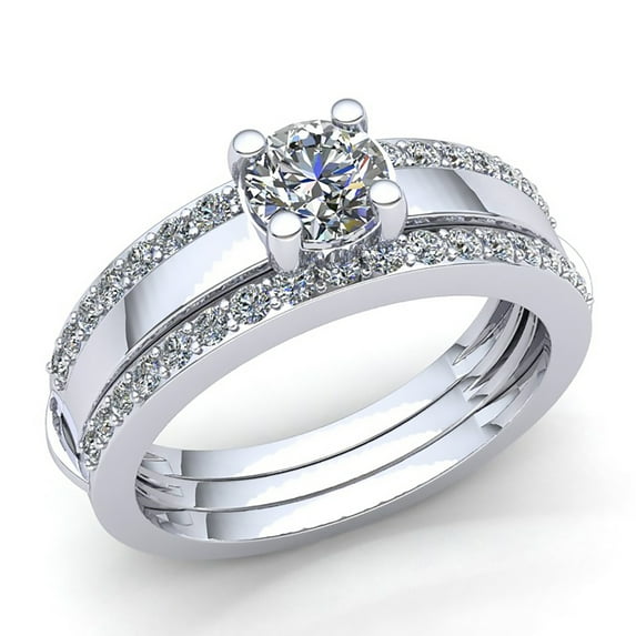 Real 0.75carat Round Cut Diamond Ladies Bridal Solitaire Anniversary Engagement Ring Solid 18K Rose, White or Yellow Gold H SI2