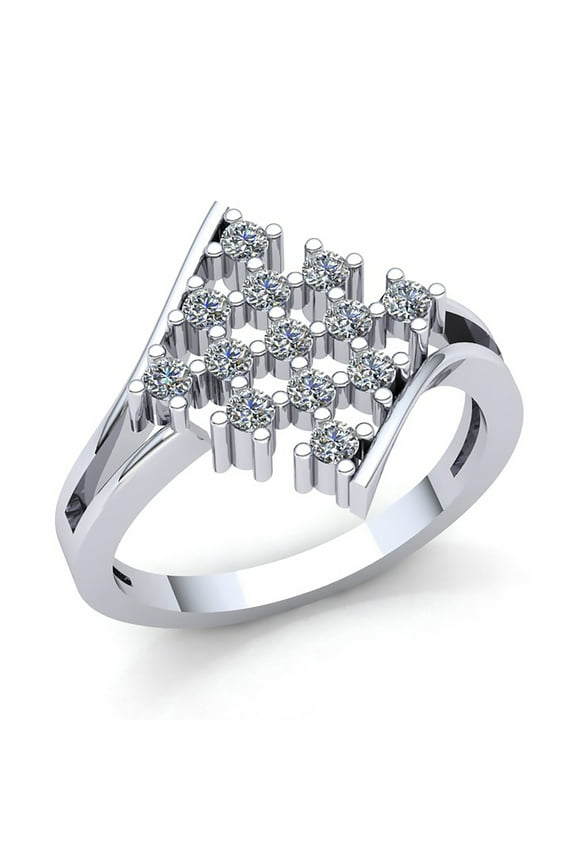 Real 1.5carat Round Cut Diamond Ladies Unique Fancy Anniversary Engagement Ring Solid 14K Rose, White or Yellow Gold IJ SI2