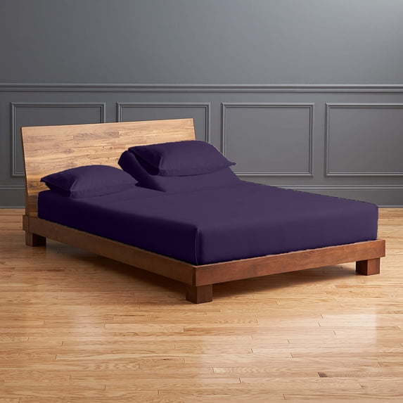 Real 1000 Thread Count 100% Egyptian Cotton, Flex Top King Sheet Set for adjustable bed - Fits Upto 10 Inch Deep Pocket, Split Top Sheet Sets - (Split Head King- 34" Split, Plum)