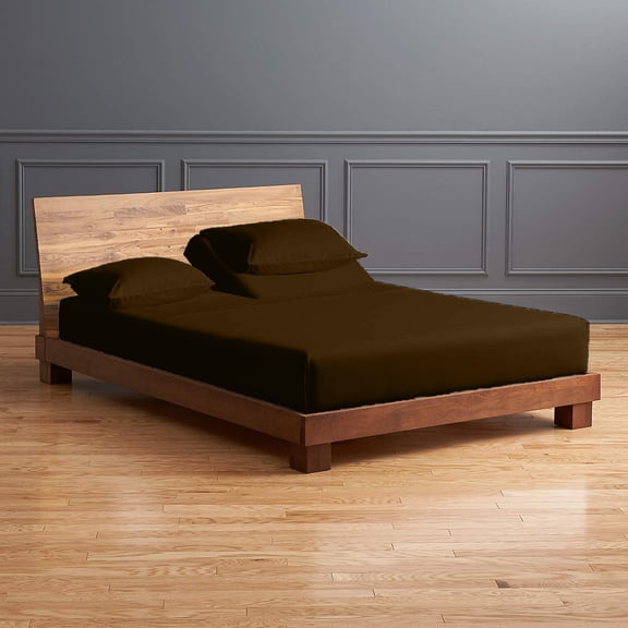 Real 1000 Thread Count 100% Egyptian Cotton, Flex Top King Sheet Set for adjustable bed - Fits Upto 10 Inch Deep Pocket, Split Top Sheet Sets - (Split Head King- 30" Split, Chocolate)