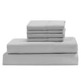 thumbnail image 1 of Real 1000 Thread Count, 100% Egyptian Cotton Sheet Set [6 PC- 1 Fitted, 1 Flat, 4 Pillowcases] [Queen Size, Silver Color] Bedsheet Sets, Fit EXTRA DEEP 25" Deep Pocket, 1 of 8