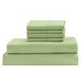 thumbnail image 1 of Real 1000 Thread Count, 100% Egyptian Cotton Sheet Set [6 PC- 1 Fitted, 1 Flat, 4 Pillowcases] [Twin-XL Size, Sage Color] Bedsheet Sets, Fit EXTRA DEEP 25" Deep Pocket, 1 of 8