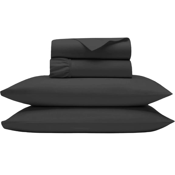 Shrinita 1000 Thread Count Organic Cotton Bedsheet 4 PC Full Dark Grey 12" Deep Pockets