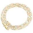thumbnail image 1 of Real 10K Tri-Tone Gold Solid Valentino Link Chain 2.75mm Necklace 16 Inches, 1 of 4