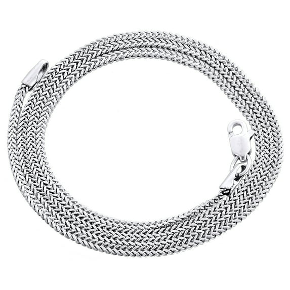 Real 10K White Gold 3D Hollow Franco Box Link Chain 1.50mm Necklace 18 Inches