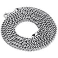 thumbnail image 1 of Real 10K White Gold 3D Hollow Franco Box Link Chain 5.50mm Necklace 28 Inches, 1 of 6
