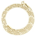 thumbnail image 1 of Real 10K Yellow Gold 2mm Plain Hollow Figaro Chain Link Necklace 20 Inches, 1 of 7