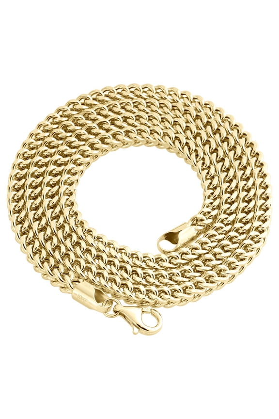 Real 10K Yellow Gold 3D Hollow Franco Box Link Chain 4.50mm Necklace 26 Inch
