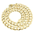 thumbnail image 1 of Real 10K Yellow Gold Chiseled 13MM Curb Cuban Link Style Chain Necklace 22", 1 of 5