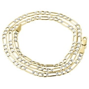 JFL DIAMONDS & TIMEPIECES Real 10K Yellow Gold Diamond Cut Figaro Style Chain 3.50mm Necklace 16 Inches