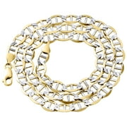 JFL DIAMONDS & TIMEPIECES Real 10K Yellow Gold Diamond Cut Solid Mariner Chain 7.50mm Necklace 22 Inch