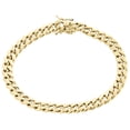 thumbnail image 1 of Real 10K Yellow Gold Hollow Miami Cuban Link Bracelet 7.50mm Box Clasp 9 Inch, 1 of 3