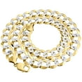 thumbnail image 1 of Real 10K Yellow Gold Solid Diamond Cut Cuban Link Chain 13mm Necklace 34", 1 of 5