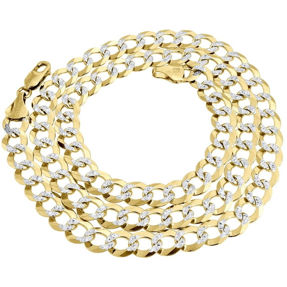 Real 10K Yellow Gold Solid Diamond Cut Cuban Link Chain 8.50mm Necklace 22"