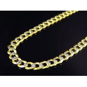 JEWELRY UNLIMITED Real 10K Yellow Gold Solid Diamond Cut Cuban Link Chain Necklace 18-30" (4.5MM)