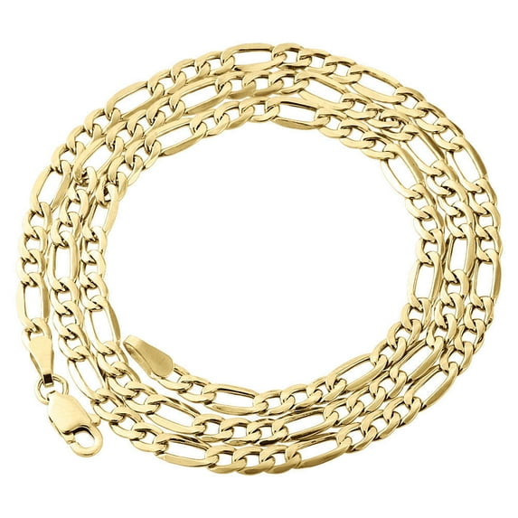 Real 10K Yellow Gold Solid Figaro Chain 3.50mm Necklace Lobster Clasp 26 Inch