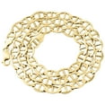 thumbnail image 1 of Real 10K Yellow Gold Solid Flat Mariner Chain 7.50mm Necklace Plain 22 Inches, 1 of 6