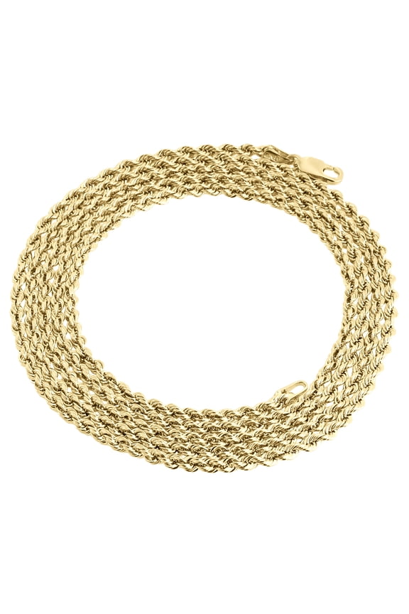 Real 10K Yellow Gold Solid Rope Chain 2mm Twist Necklace Unisex 30 Inches
