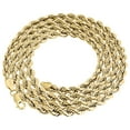 thumbnail image 1 of Real 10K Yellow Gold Solid Rope Chain 5mm Shiny Twist Necklace 30 Inches, 1 of 5