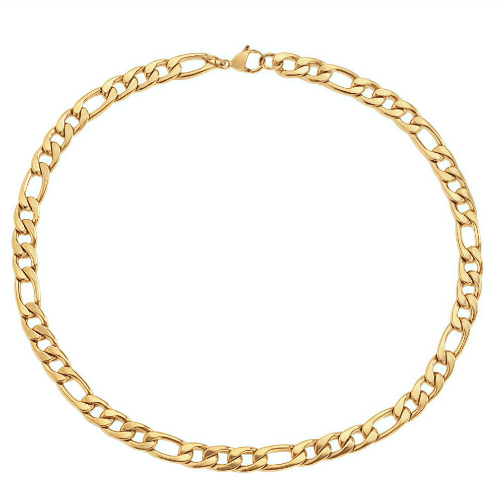 Real 10k Gold Necklace, Real Solid 10k Yellow Gold  Chain, 8mm and 16"