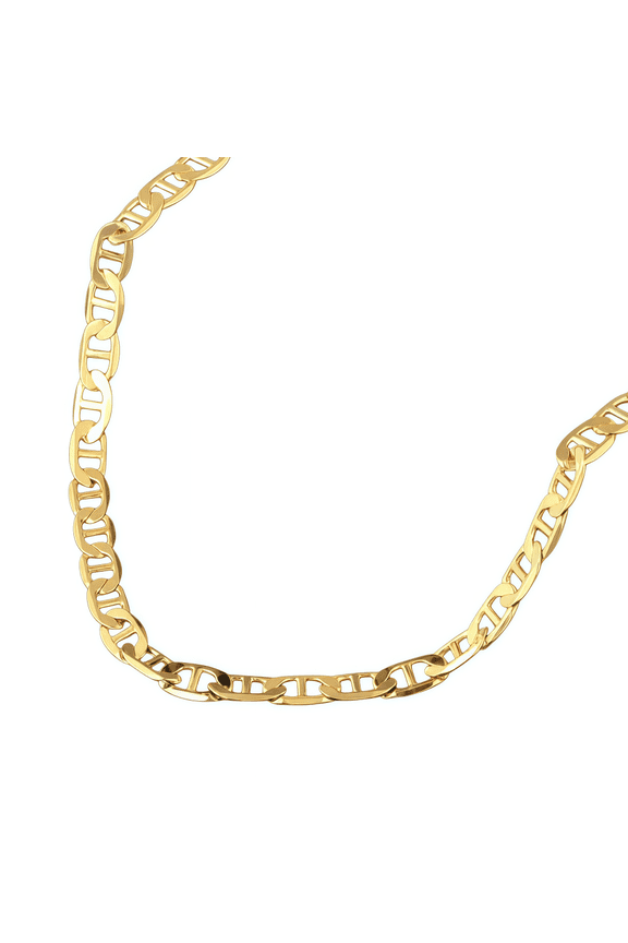 Real 10k Gold Solid Jewelry, 10k Real Solid Yellow Gold 3mm Mariner Link Chain Necklace, Lobster Claw- 16"