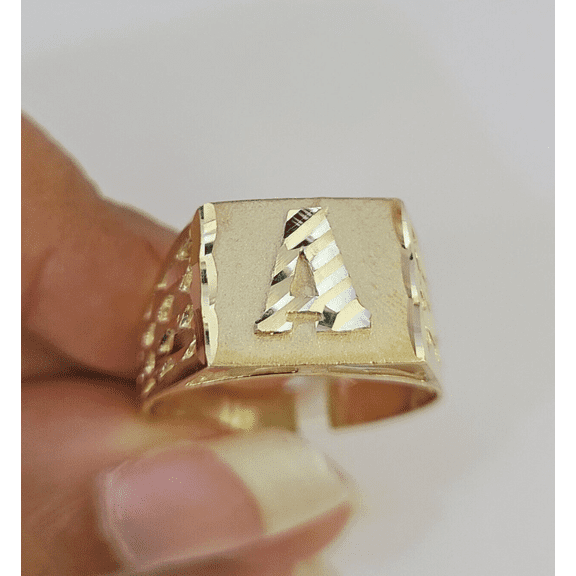 Real 10k Initial A Casual Ring Alphabet Yellow Gold 10kt Genuine All Sizes (Ring Sizes (in):6;)
