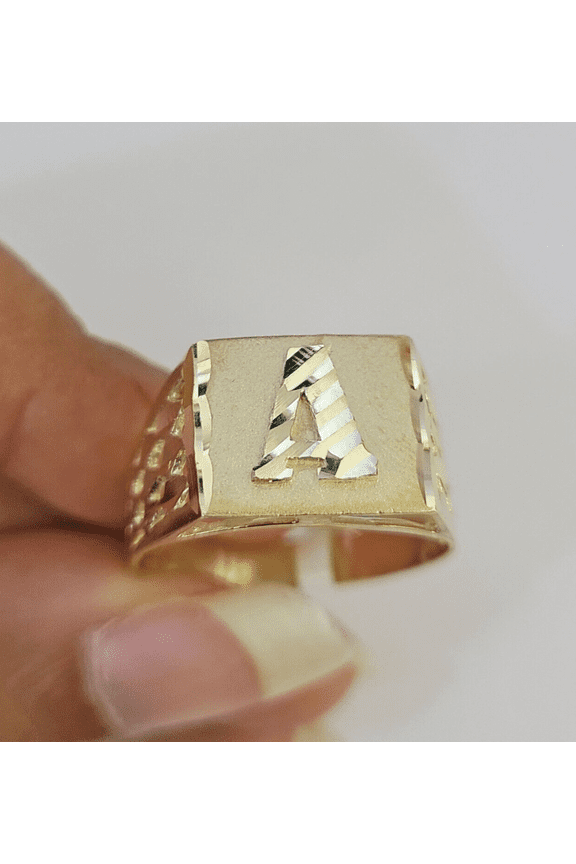 Real 10k Initial A Casual Ring Alphabet Yellow Gold 10kt Genuine All Sizes (Ring Sizes (in):6;)