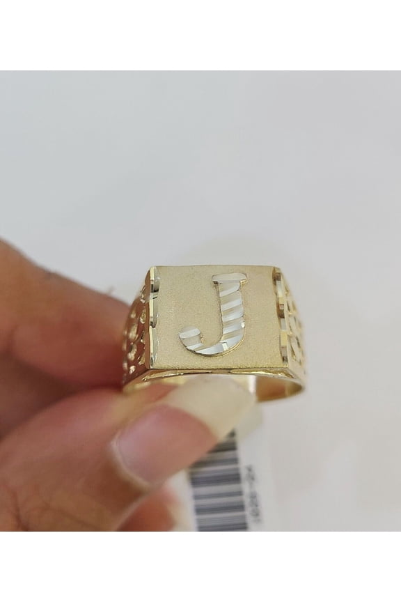 Real 10k Initial J Casual Ring Alphabet Yellow Gold 10kt Genuine All Sizes (Ring Sizes (in):9;)