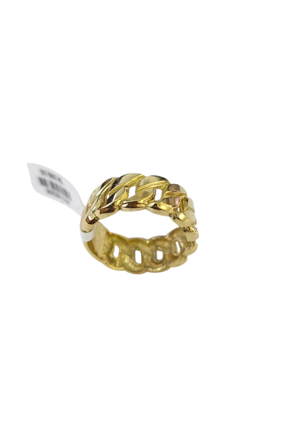 Real 10k Men Cuban Link Style Ring Yellow Gold 10Kt Genuine (Size:10;)