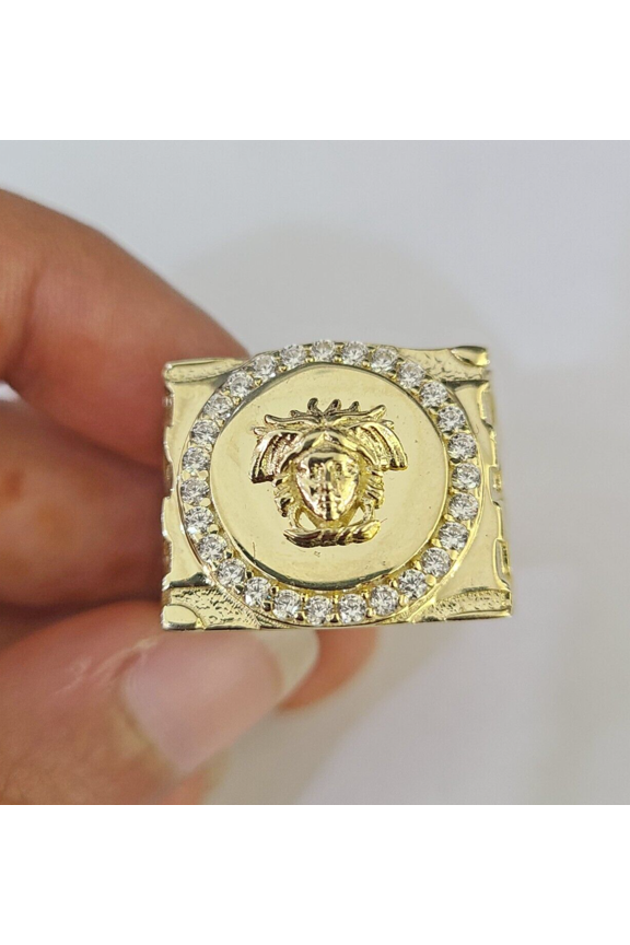 Real 10k Ring Medusa Head Fancy Design Yellow Gold Men Casual 10kt All Sizes (Ring Sizes (in):6;)
