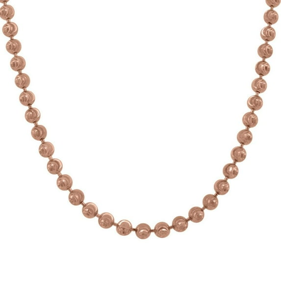 Real 10k Rose Gold Moon Chain 2.5mm 24" Necklace Jewelry Female Unisex