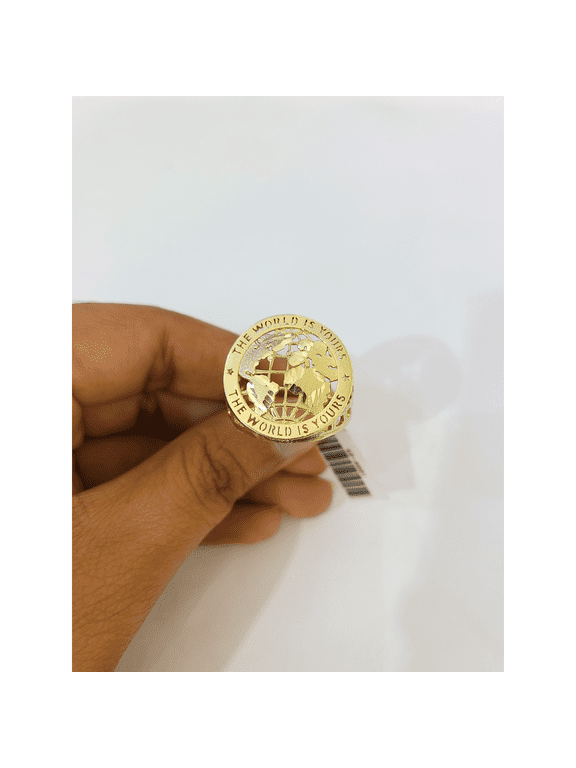Real 10k World is Yours Ring Yellow Gold Men 10Kt Genuine (Size:10;)