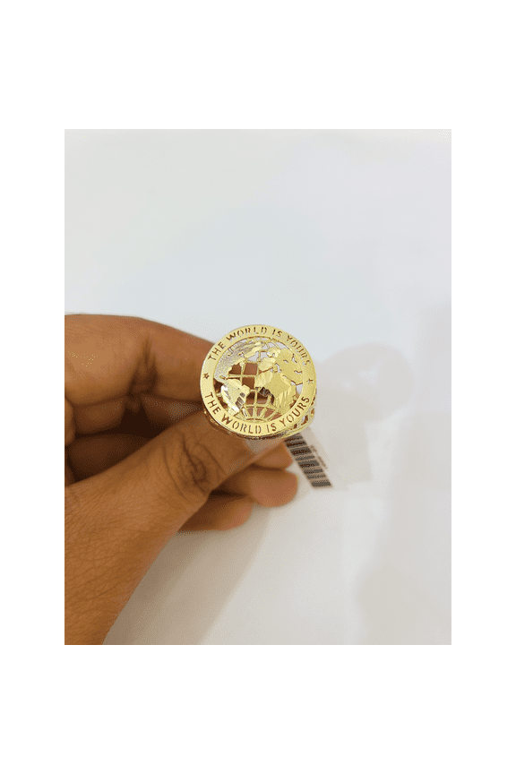 Real 10k World is Yours Ring Yellow Gold Men 10Kt Genuine (Size:9;)