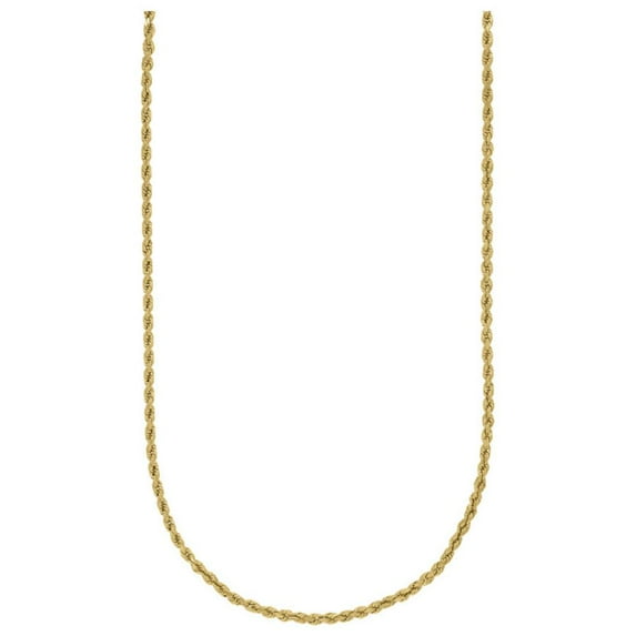 Real 10k Yellow Gold-Hollow Rope Chain 2.5mm 20" Necklace Jewelry Female Unisex