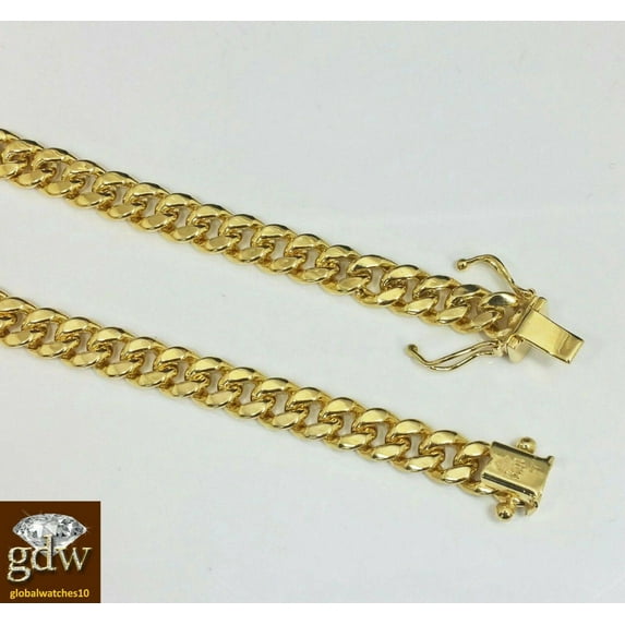 Real 10k Yellow Gold Miami Cuban Bracelet 6mm 8" Box Lock Unisex