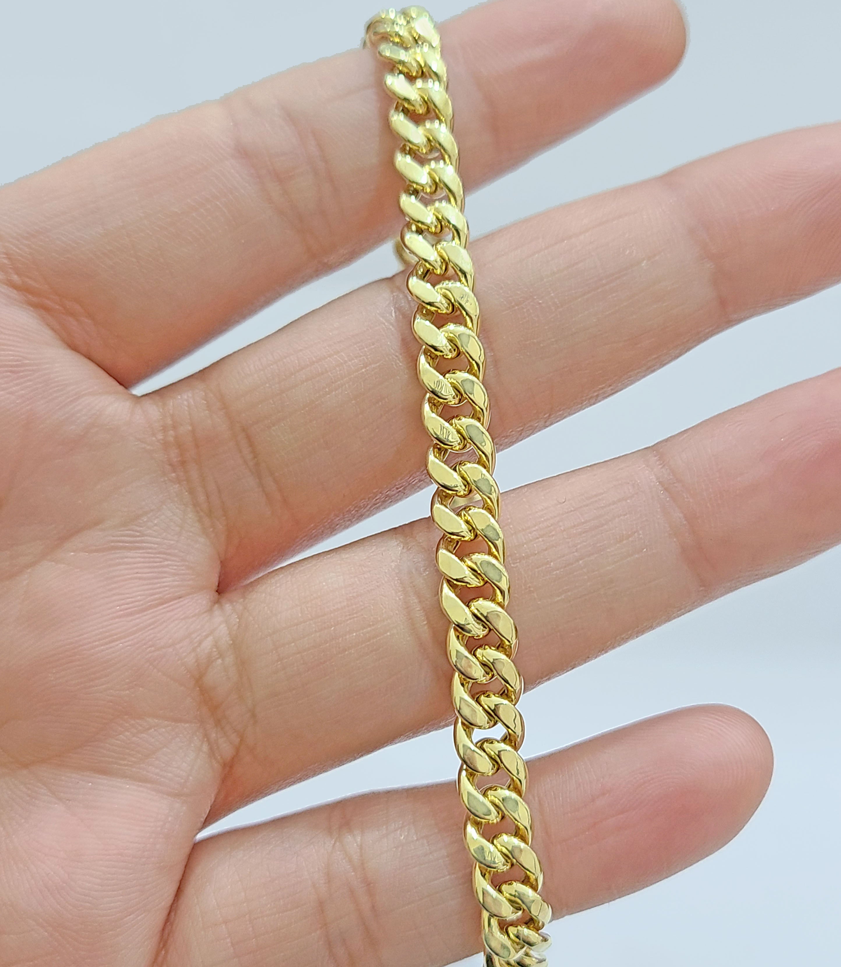 Echtes 10k Gold Franco Armband 8" 5 Mm 10kt Gelbgold Authentisch