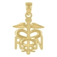 thumbnail image 1 of Real 10k Yellow Gold Unisex Registered Nurse Badge Charm 1g Occupation Pendant, 1 of 1