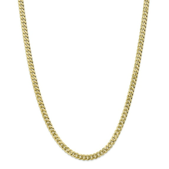 Real 10kt Yellow Gold 5.75mm Flat Beveled Curb Chain; 28 inch; Lobster Clasp; for Adults and Teens; for Women and Men