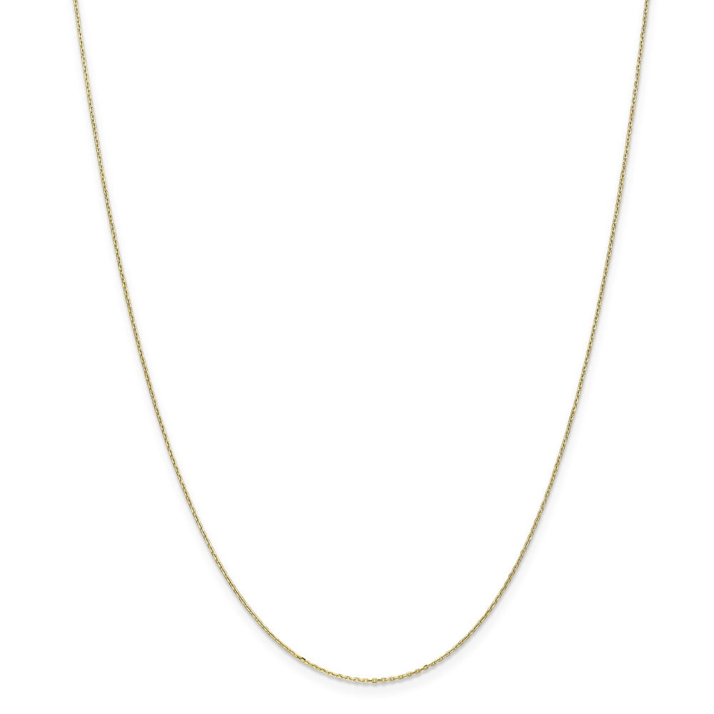 Real 10kt Yellow Gold .8mm Diamond Cut Cable Chain Anklet; 9 inch; for Adults and Teens; for Women and Men