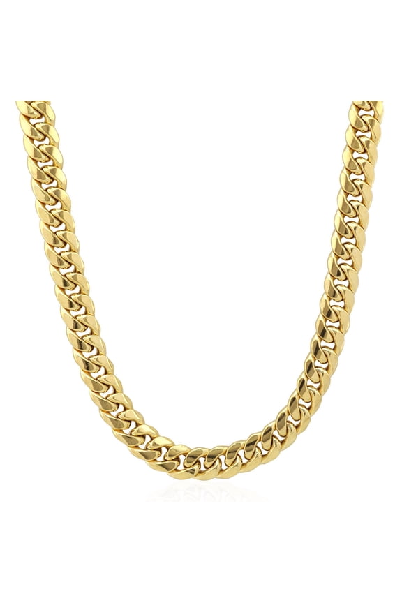 Real 14K Yellow Gold Chain Necklace 24 inch Miami Cuban Link 8mm Mens 14KT SALE