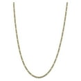 thumbnail image 1 of Real 14kt 3.2mm Semi-solid with Rhodium Pav∩┐╜ Figaro Chain; 24 inch; Lobster Clasp; for Adults and Teens; for Women and Men, 1 of 6