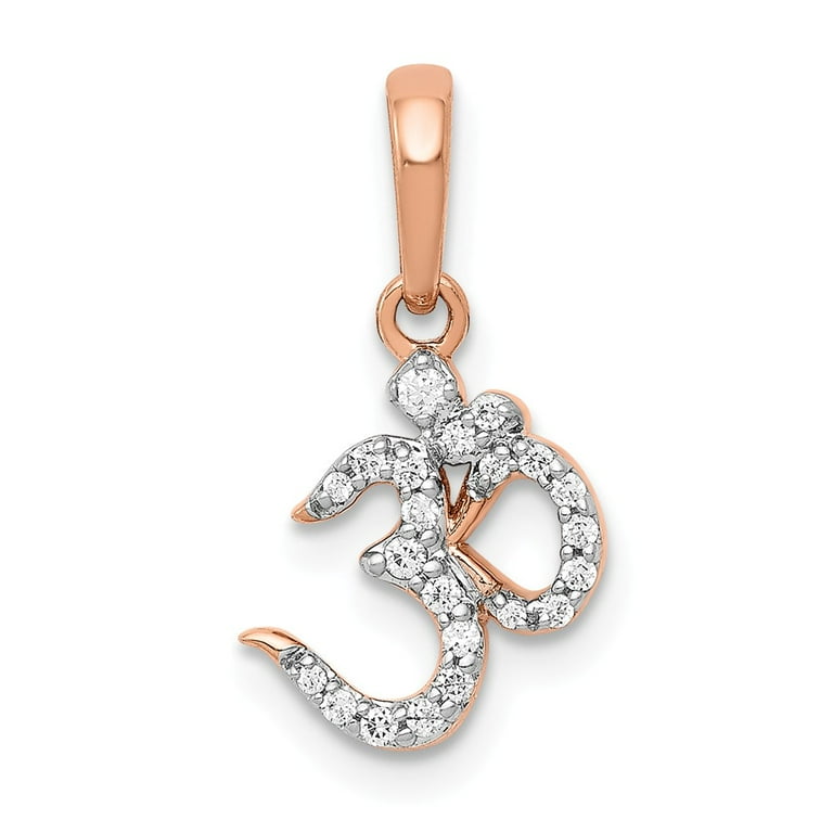 Real 14kt Diamond Om Pendant for Adults and Teens for Women and