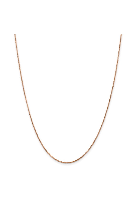 Real 14kt Rose Gold 1.1mm Ropa Chain; 24 inch; Lobster Clasp; for Adults and Teens; for Women and Men